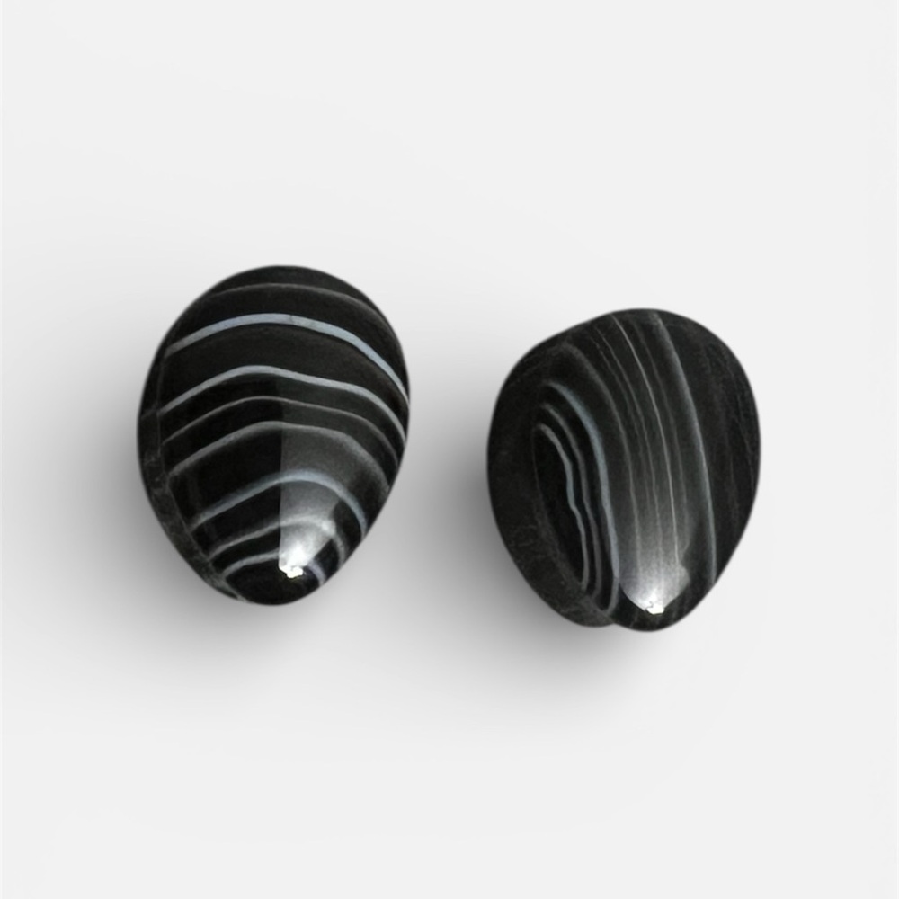 Black and White Striped Stones plugs 5/8